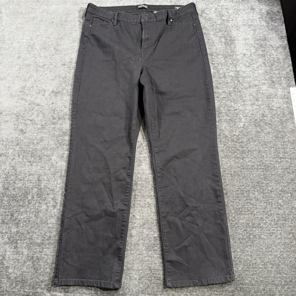Buffalo David Bitton High Rise Straight Stretch ALYSSA Jeans Black Women's 14/34